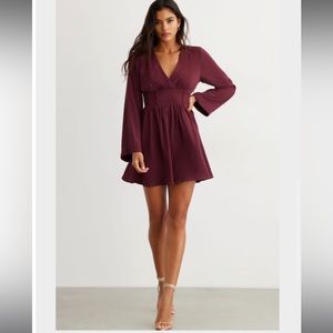 Dynamite burgundy long sleeve dress